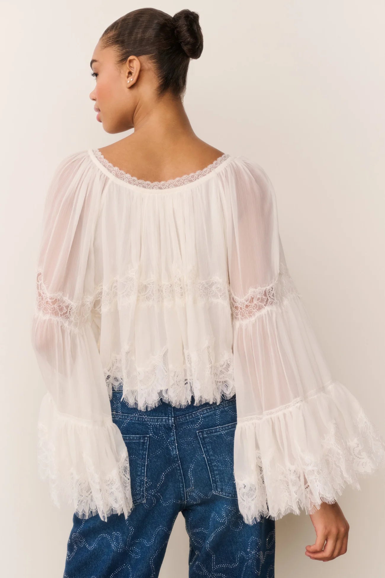 Darline Chiffon Lace Blouse