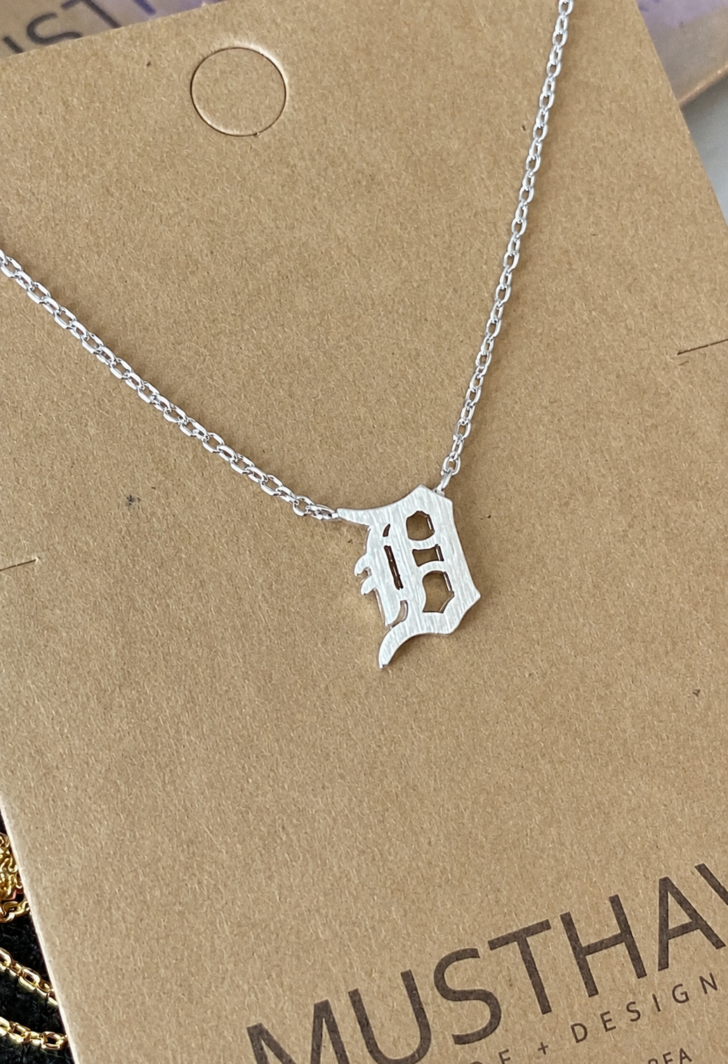 Old English D Necklace (Silver)