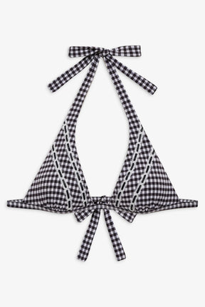 Frank Gingham Halter Bikini Top