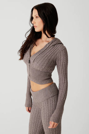 Aimee Cable Cloud Knit Hoodie - ONFEMME By Lindsey's Kloset