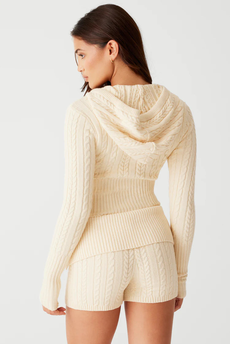 Aimee Cable Cloud Knit Hoodie - ONFEMME By Lindsey's Kloset