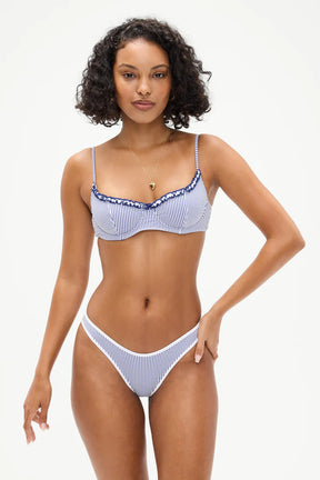 Cola Striped Underwire Bikini Top