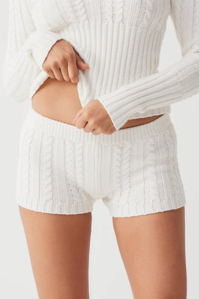 Evermore Cable Cloud Knit Micro Short - ONFEMME By Lindsey's Kloset
