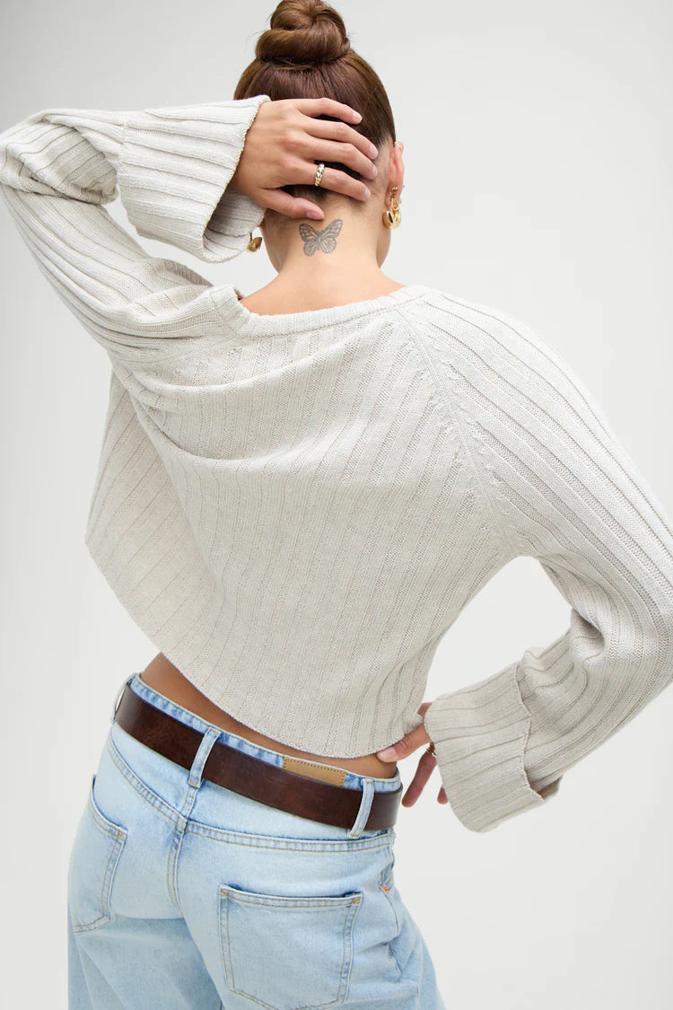 Ashton Cotton Knit Sweater - ONFEMME By Lindsey's Kloset