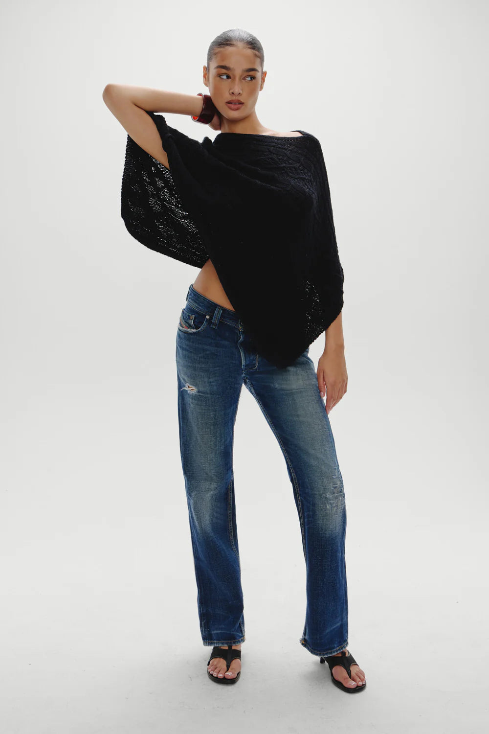 Aspen Cotton Knit Poncho