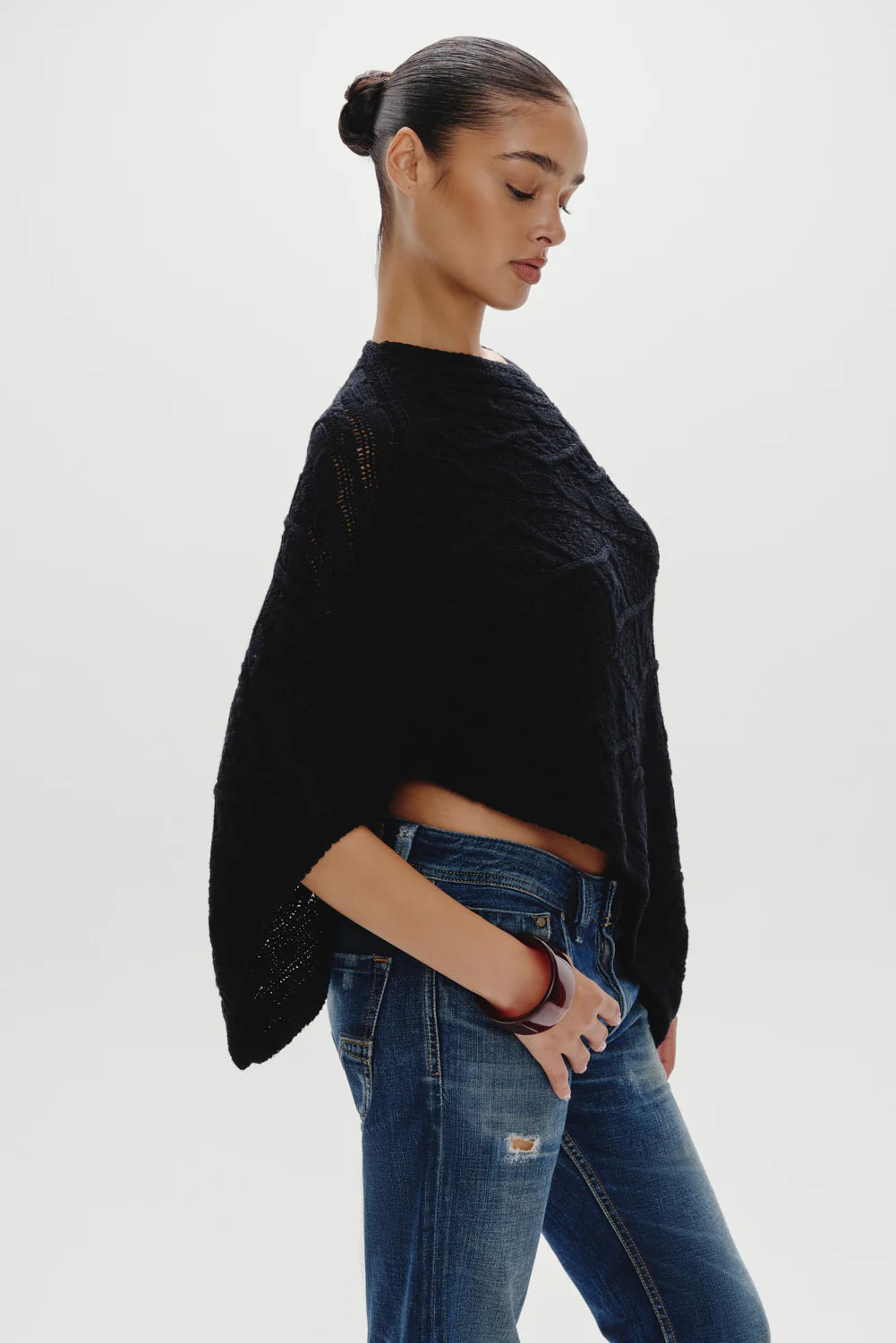 Aspen Cotton Knit Poncho