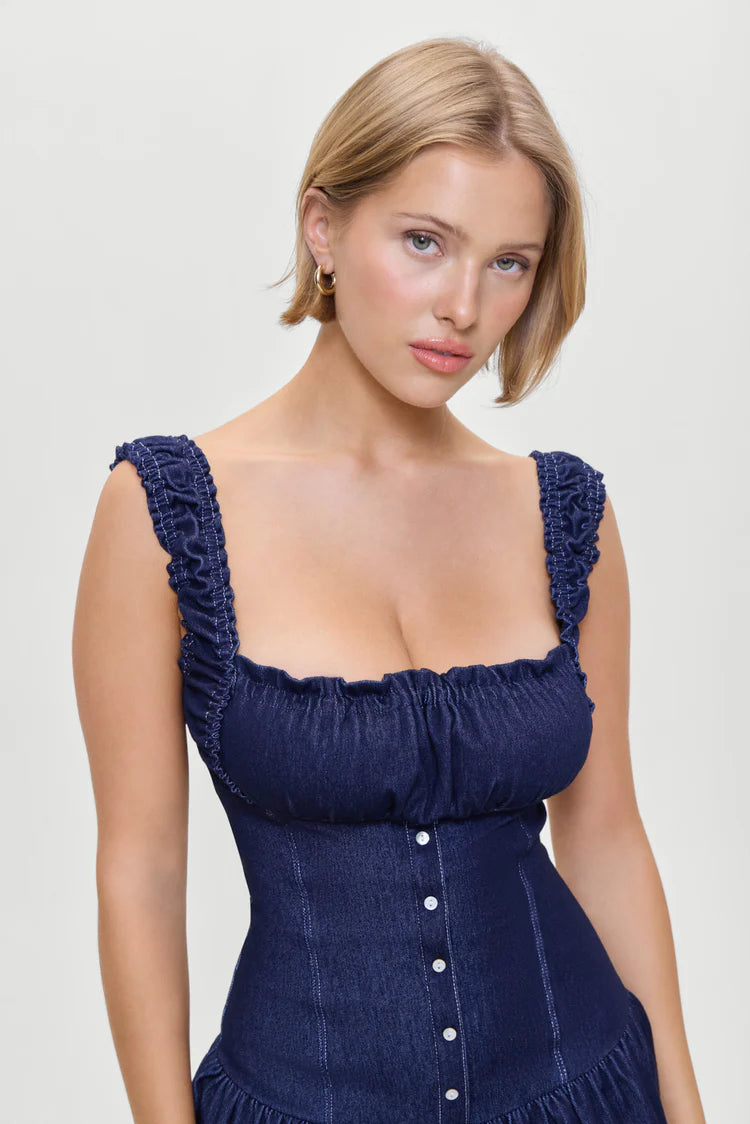Christa Denim Mini Dress - ONFEMME By Lindsey's Kloset