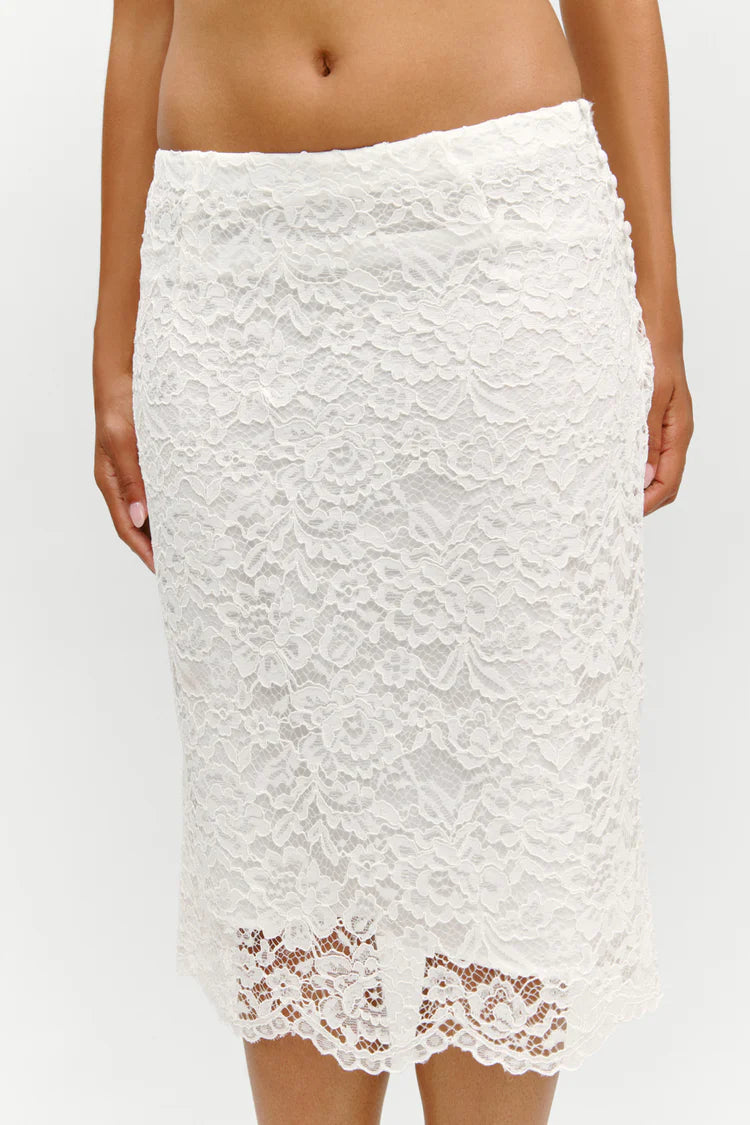 x Paige Lorenze Honeymoon Lace Midi Skirt