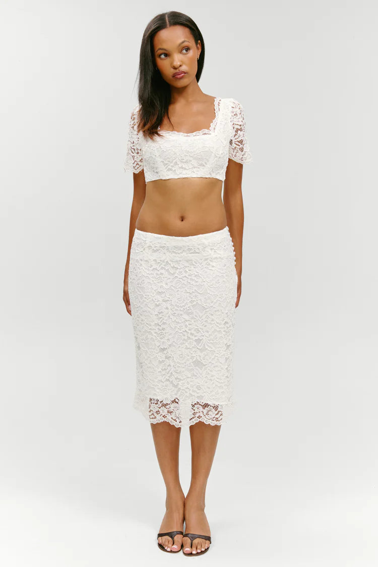 x Paige Lorenze Honeymoon Lace Midi Skirt - ONFEMME By Lindsey's x Paige Lorenze Honeymoon Lace Midi Skirt - ONFEMME By Lindsey's