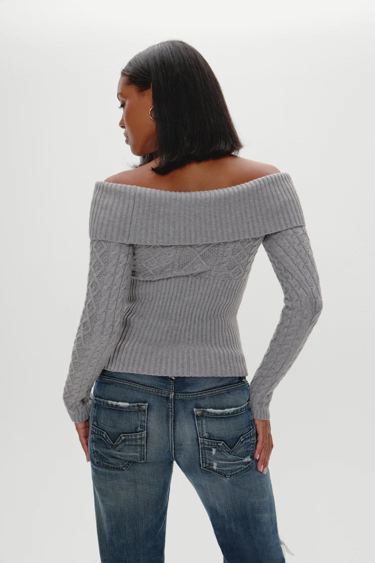 Jazz Off The Shoulder Knit Sweater - ONFEMME By Lindsey's Kloset
