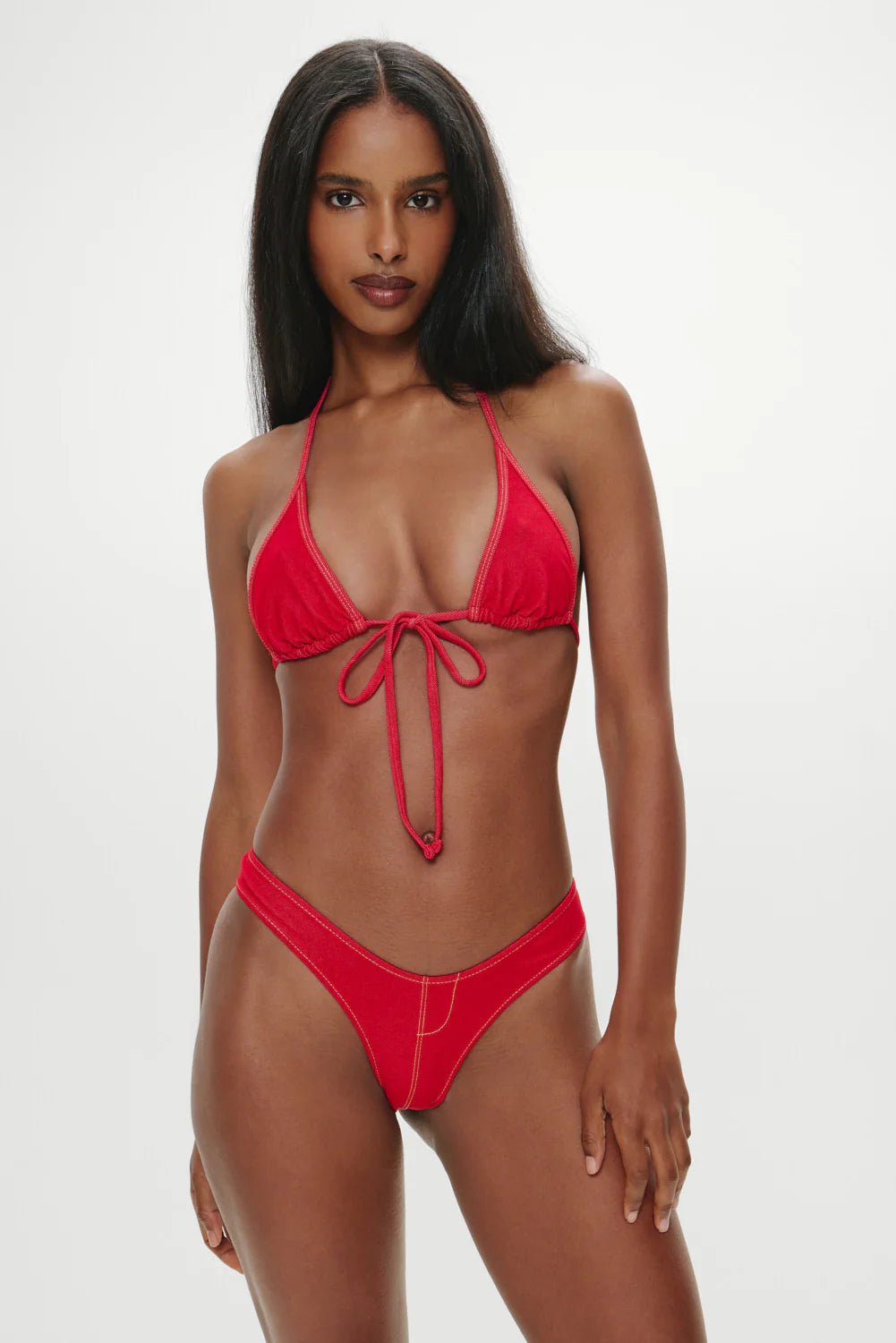 Paradise Denim Halter Bikini Top