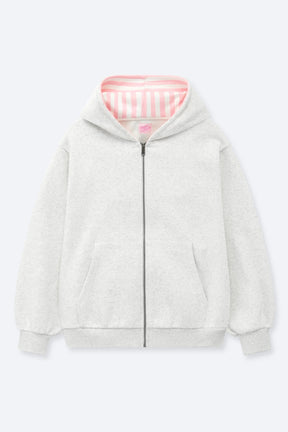 Cotton Candy Stripes Zip Hoodie