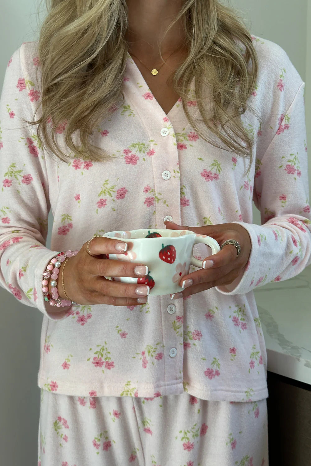 Pink Daisy Mia Pajama Top - ONFEMME By Lindsey's Kloset
