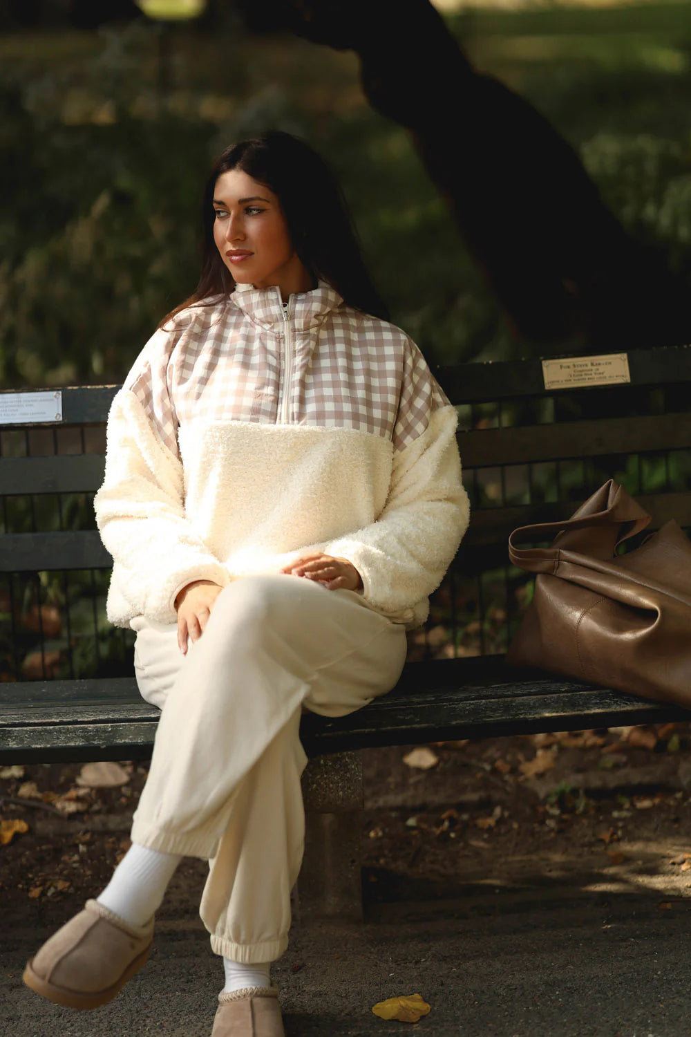 Walnut Gingham Aria Henley