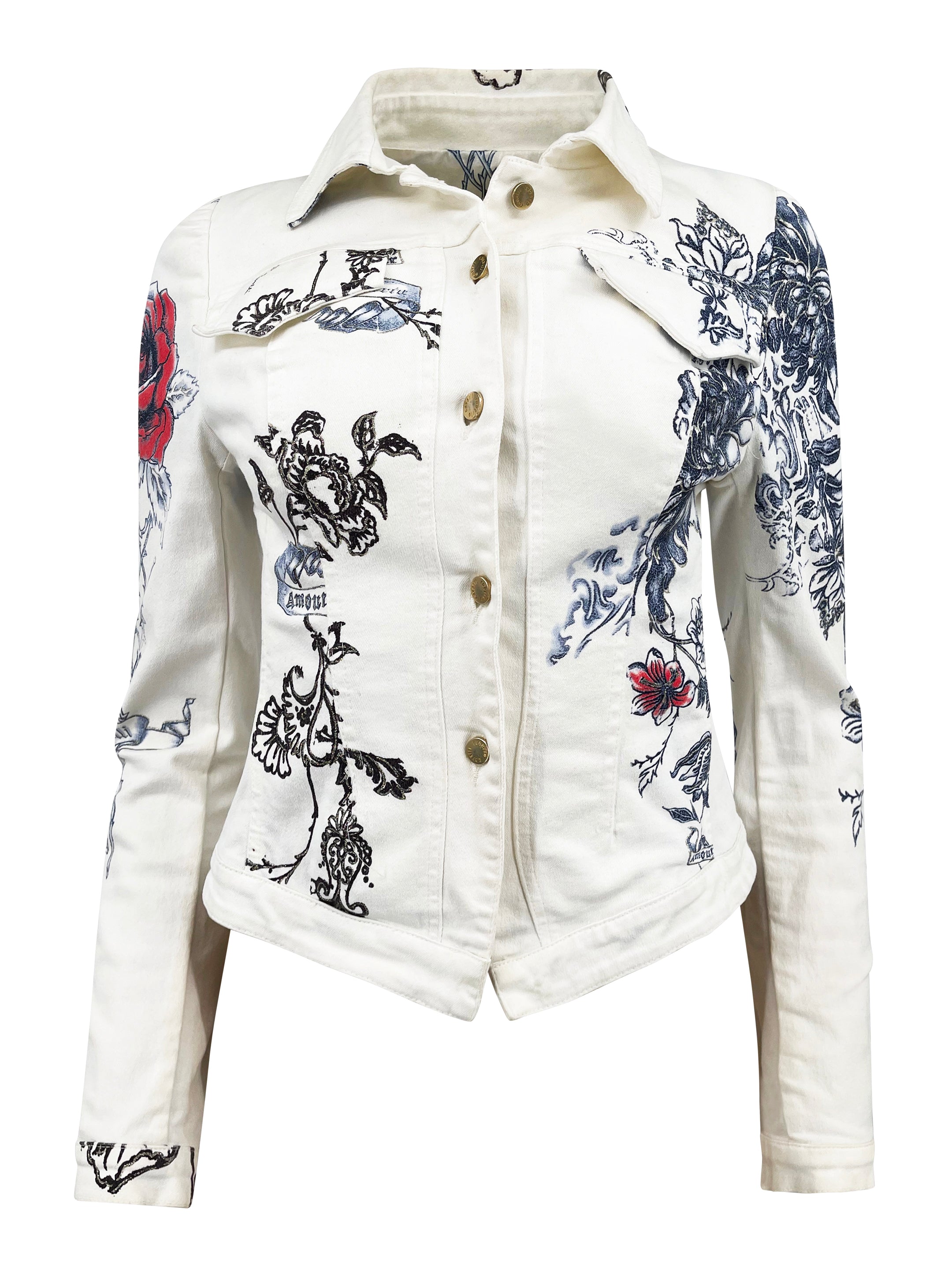 S/S 2003 Roberto Cavalli Tattoo Print Co-ord Set - ONFEMME By