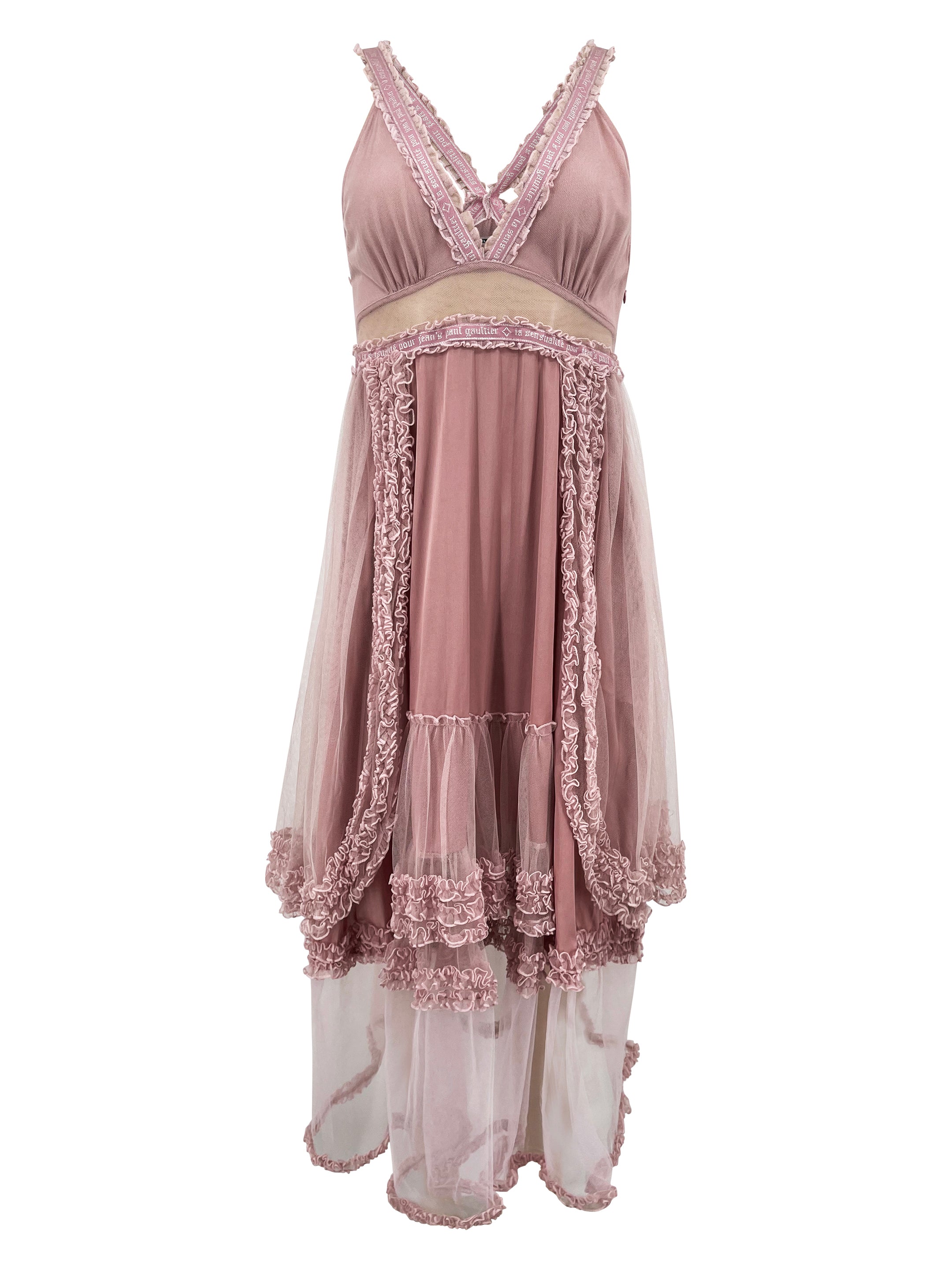 Vintage Jean Paul Gaultier Dust Pink Mesh Dress ONFEMME Vintage Jean Paul Gaultier Dust Pink Mesh Dress ONFEMME