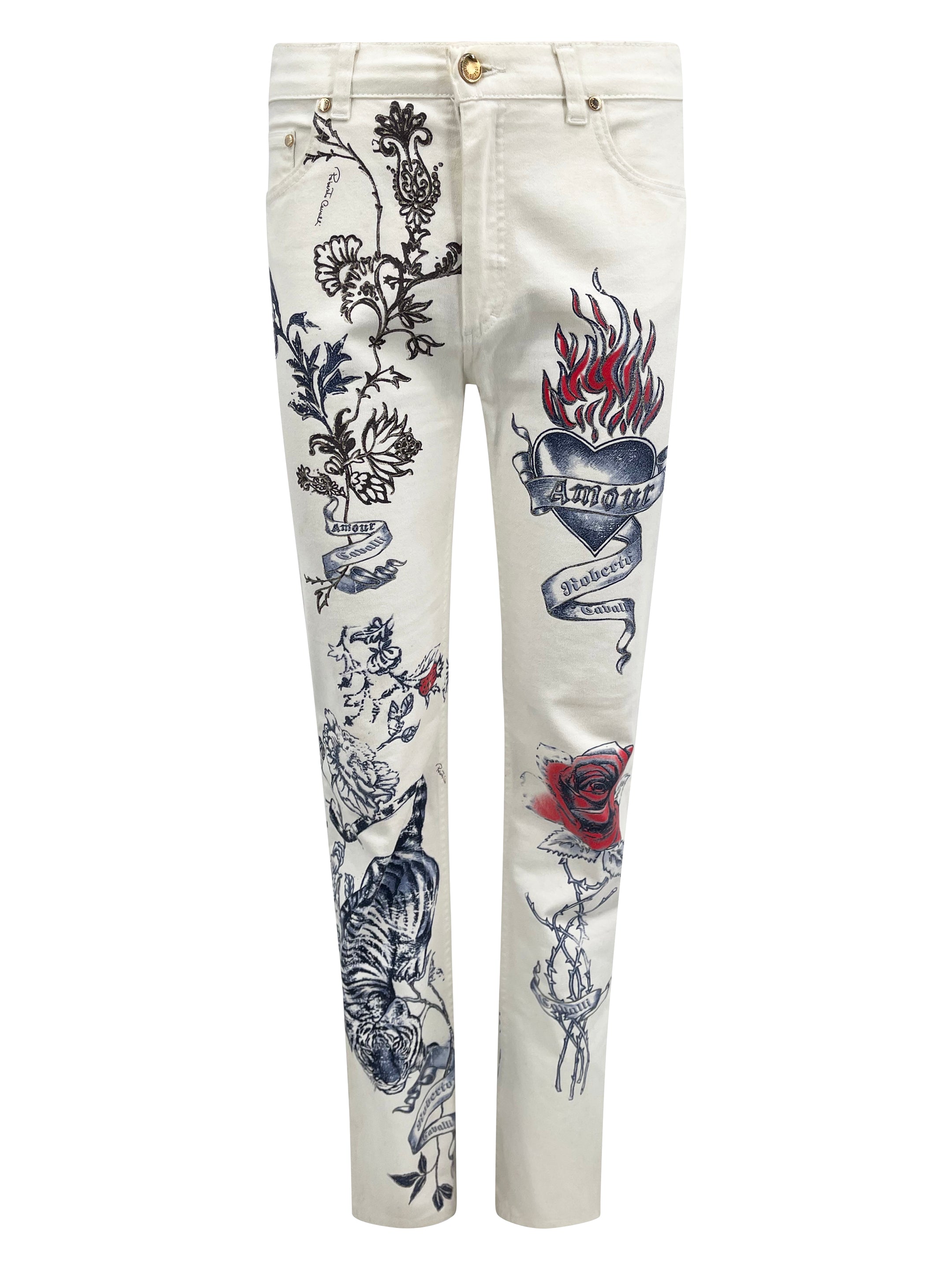 Roberto Cavalli Vintage S/S 2003 Tattoo Print Co-ord Set - ONFEMME By Lindsey's Kloset