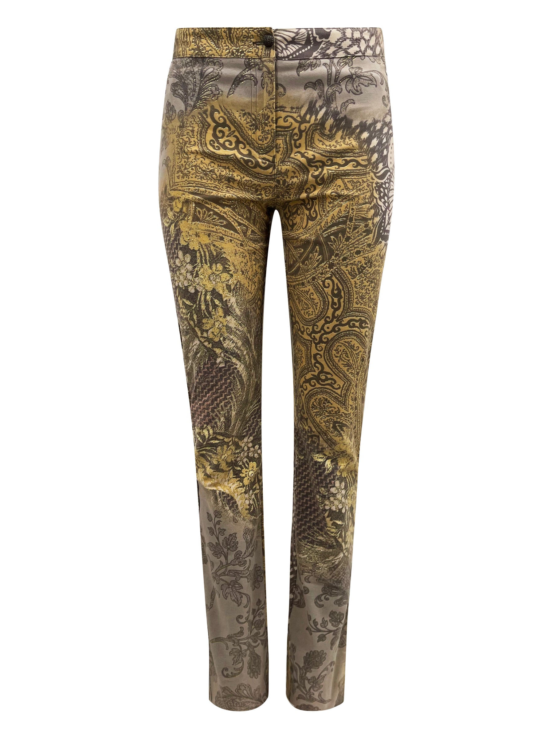 2000s Roberto Cavalli Class Velvet Print Jeans - ONFEMME By Lindsey's Kloset