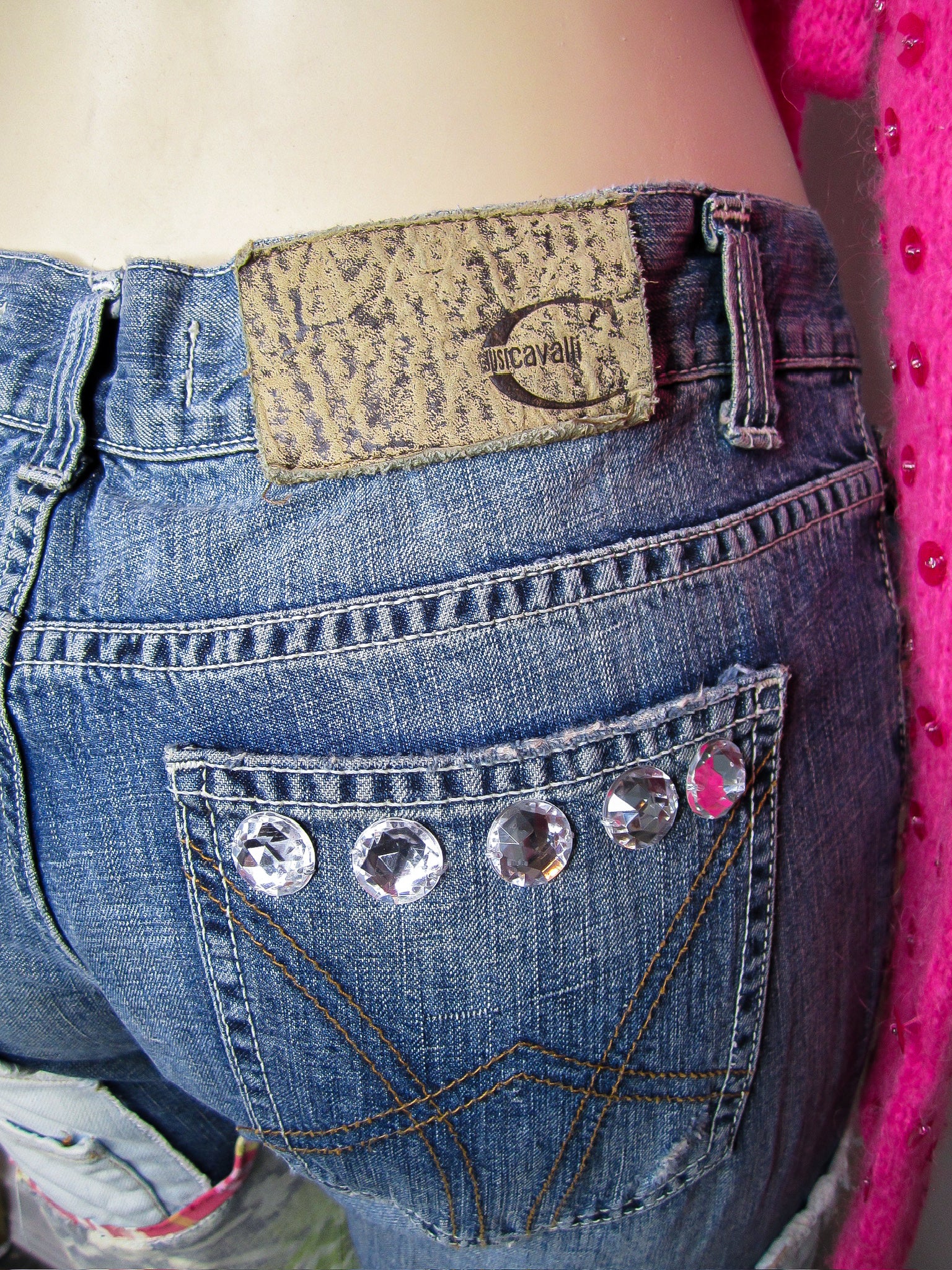 2000s Just Cavalli Patchwork Jeans - ONFEMME By Lindsey's Kloset