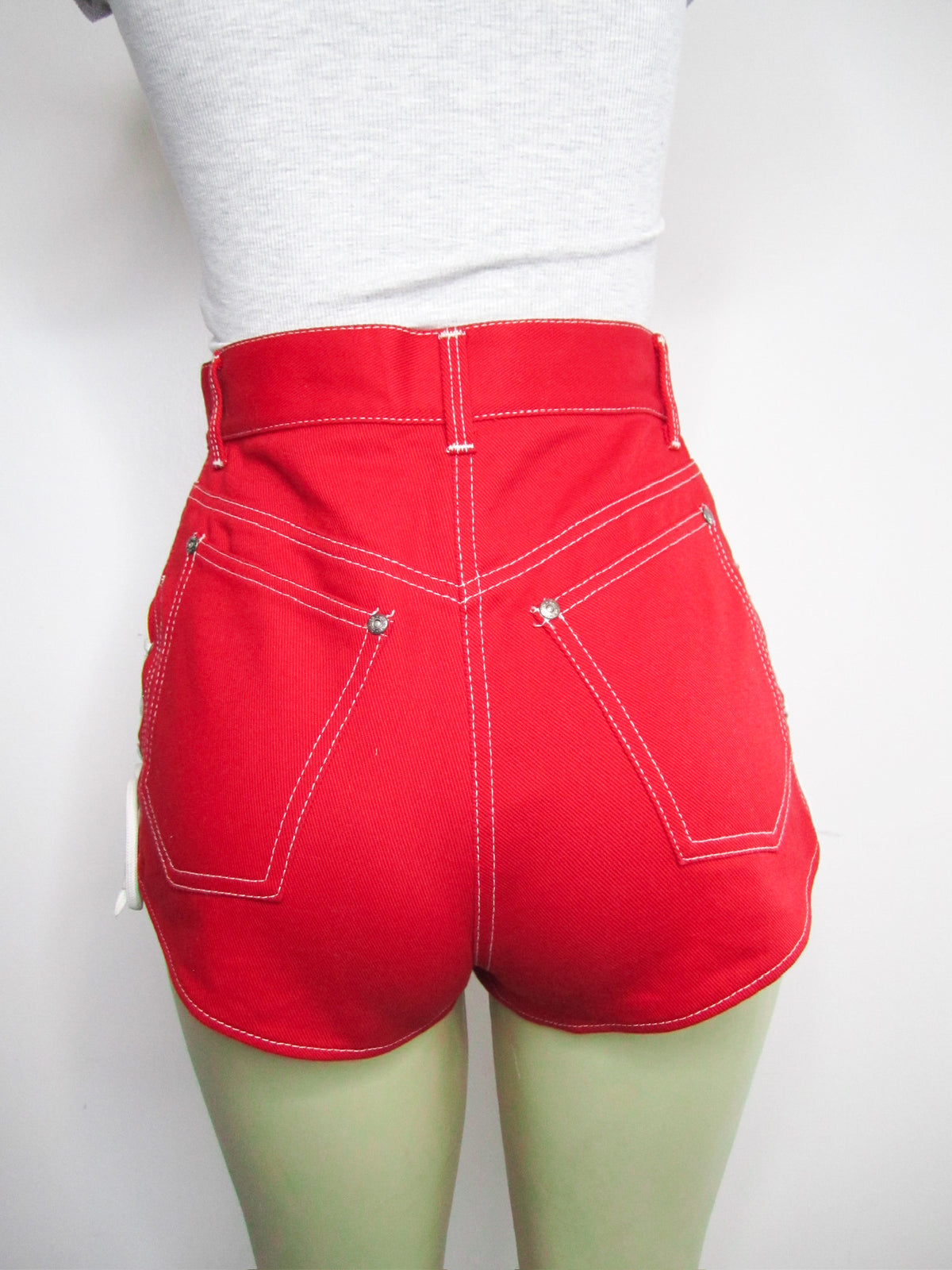 90s Jean Paul Gaultier Red Mini Short - ONFEMME By Lindsey's Kloset