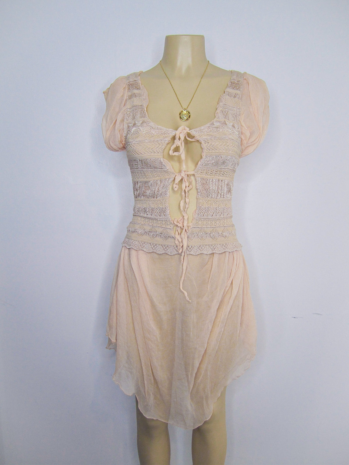 90s Jean Paul Gaultier Peach Silk Dress - ONFEMME By Lindsey's Kloset