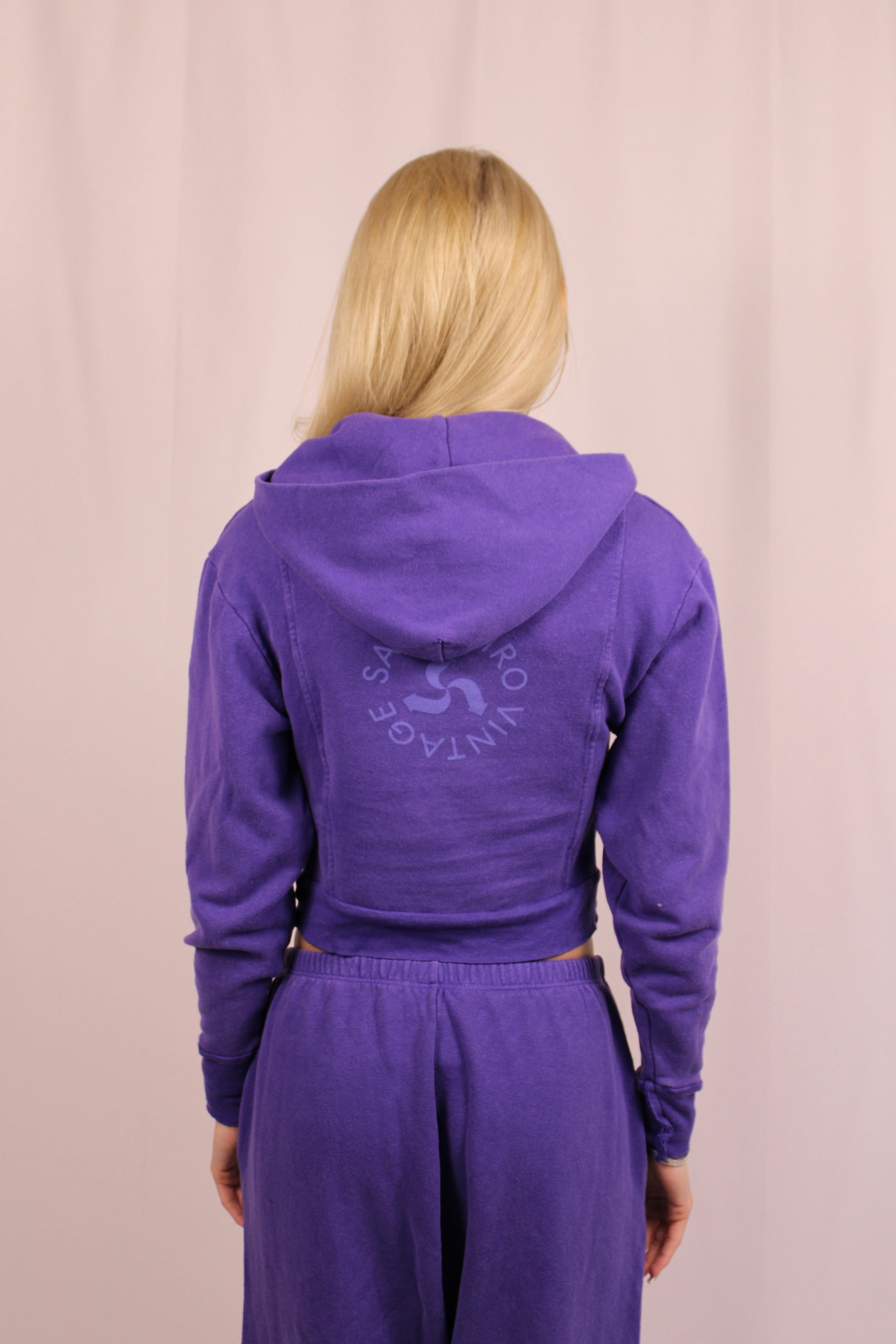 Mini Safety Pin Hoodie in Amethyst Terry