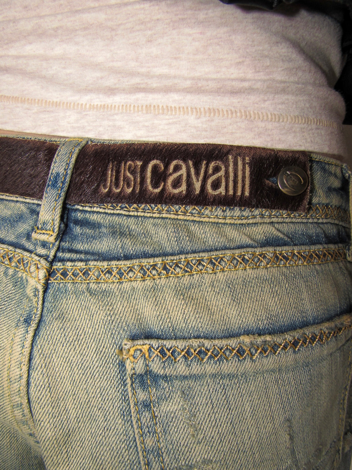 2000s Just Cavalli Low Waisted Distressed Jeans - ONFEMME By Lindsey's Kloset