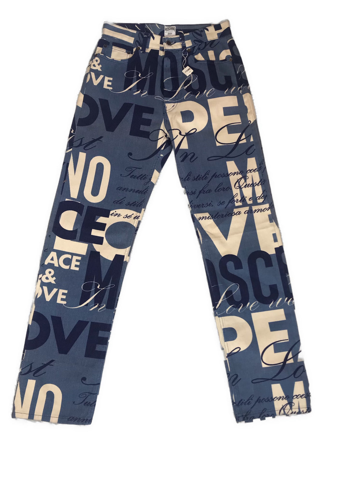 90s Moschino Spellout Print Jeans - ONFEMME By Lindsey's Kloset