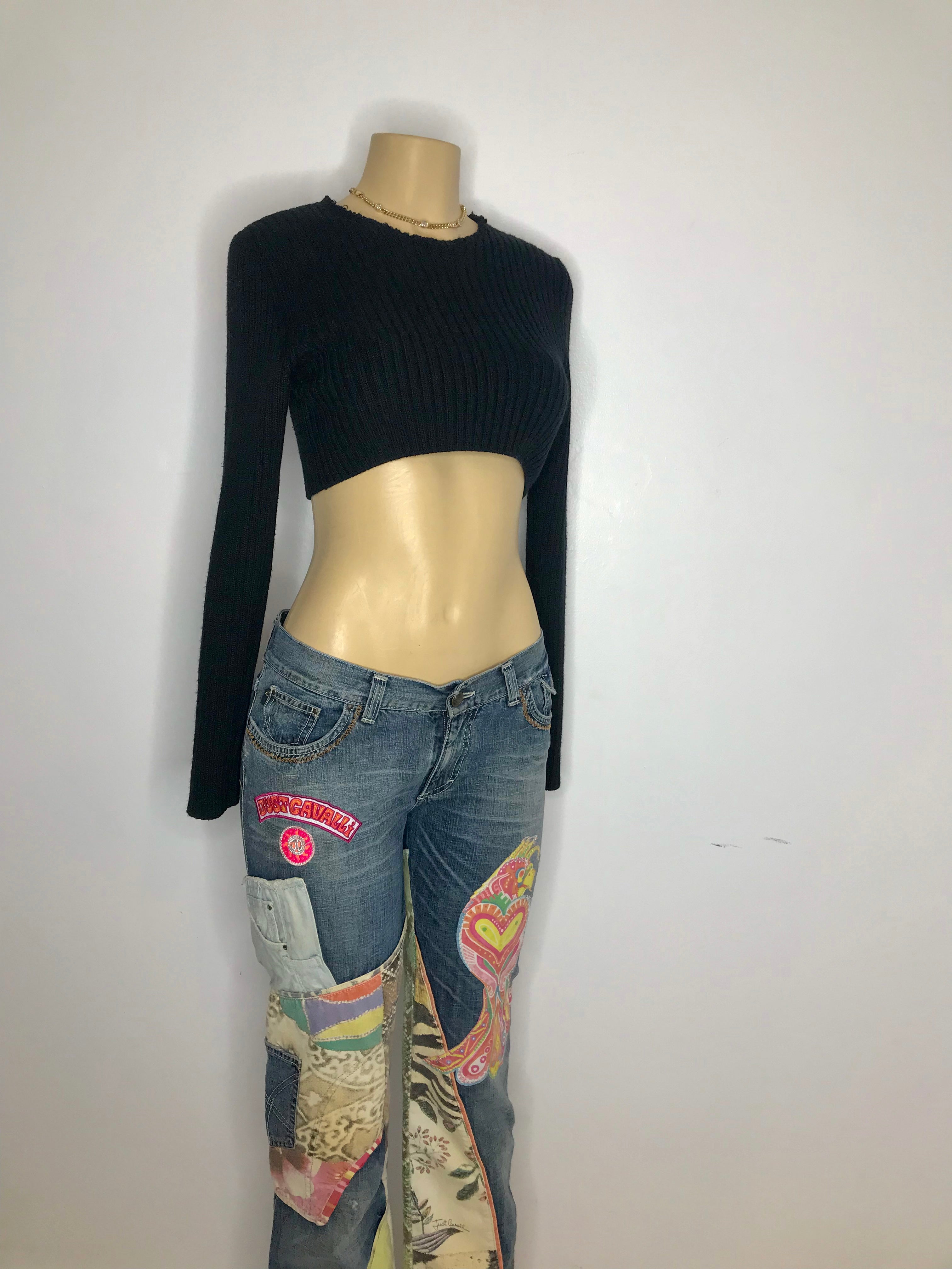 2000s Jean Paul Gaultier Black Crop Knit - ONFEMME By Lindsey's Kloset