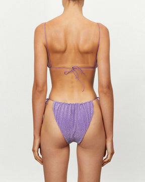 THE GATHERED TIE PANT - VIOLET LUREX - ONFEMME By Lindsey's Kloset