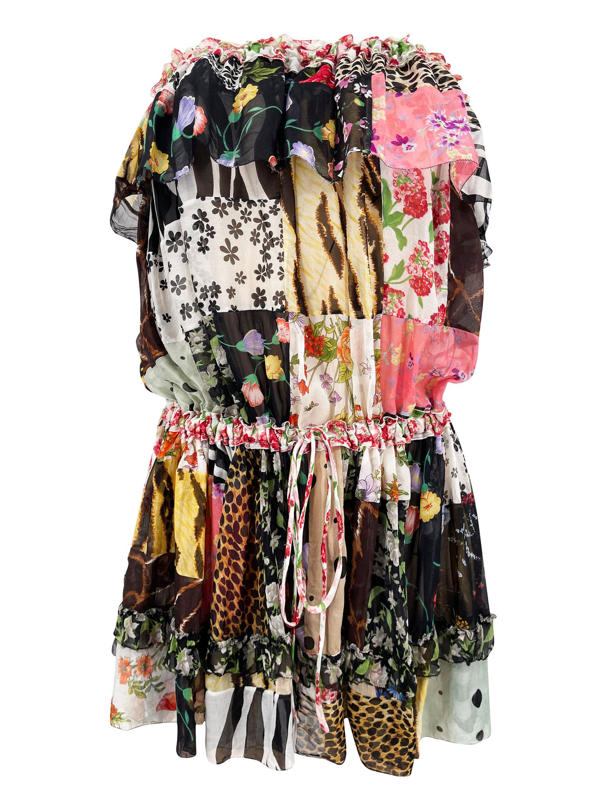 S/S 2008 Dolce & Gabbana Patchwork Silk Tube Dress - ONFEMME By Lindsey's Kloset