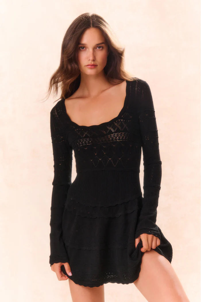 Lavender Pointelle Knit Mini Dress - ONFEMME By Lindsey's Kloset