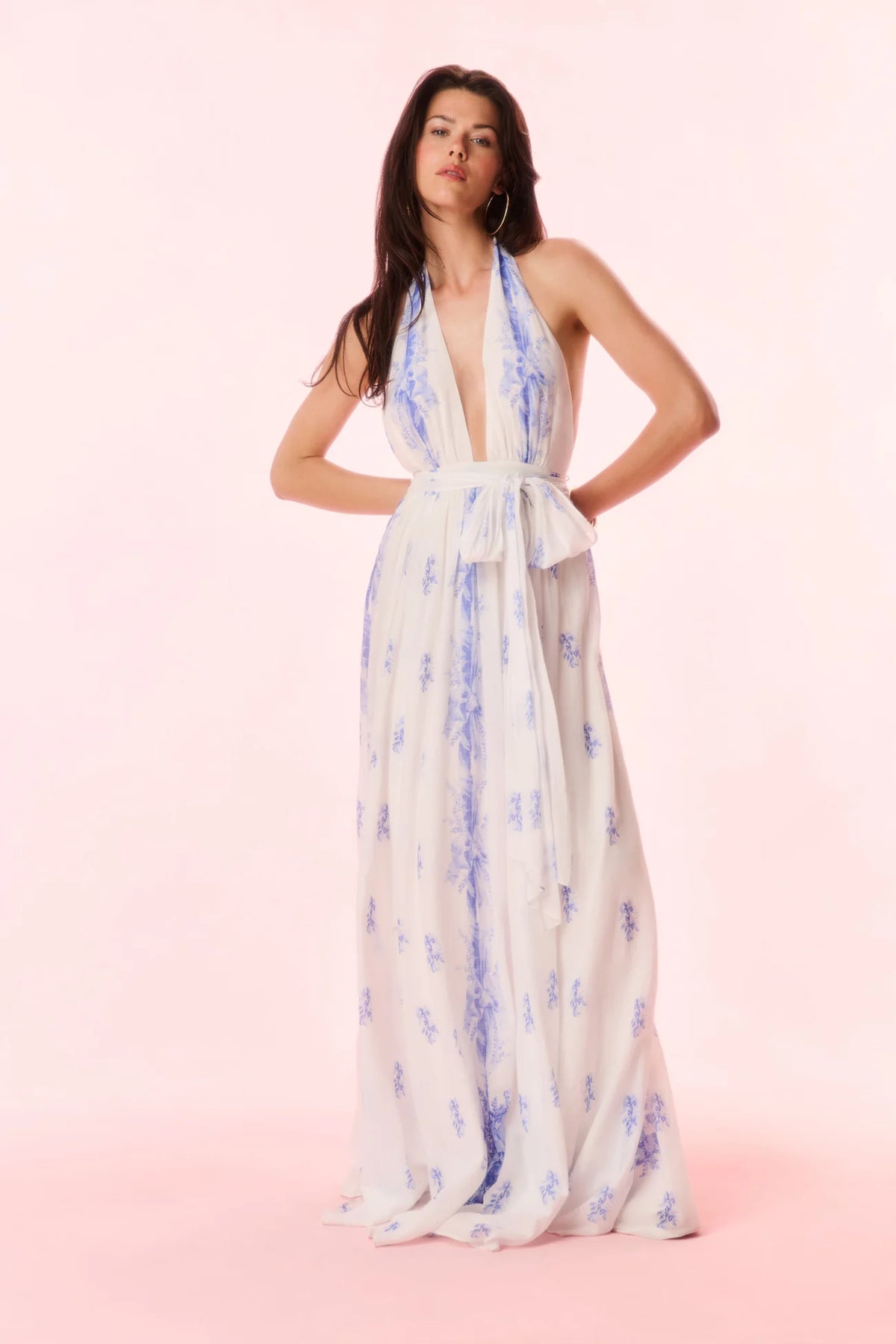 Lilah Cotton Halter Gown