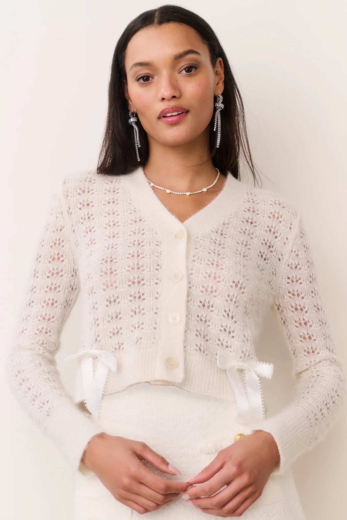 Lilly Alpaca-Blend Bow Cardigan - ONFEMME By Lindsey's Kloset
