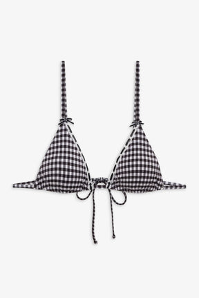 Lumia Gingham Triangle Bikini Top