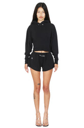 Mini Safety Pin Sweatshorts in Black Terry