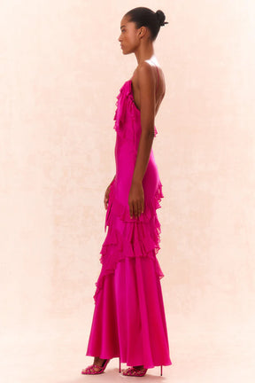 Rialto Silk Ruffle Maxi Dress