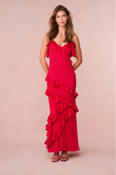 Rialto Silk Ruffle Maxi Dress