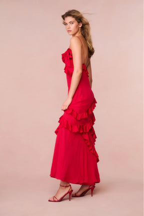 Rialto Silk Ruffle Maxi Dress