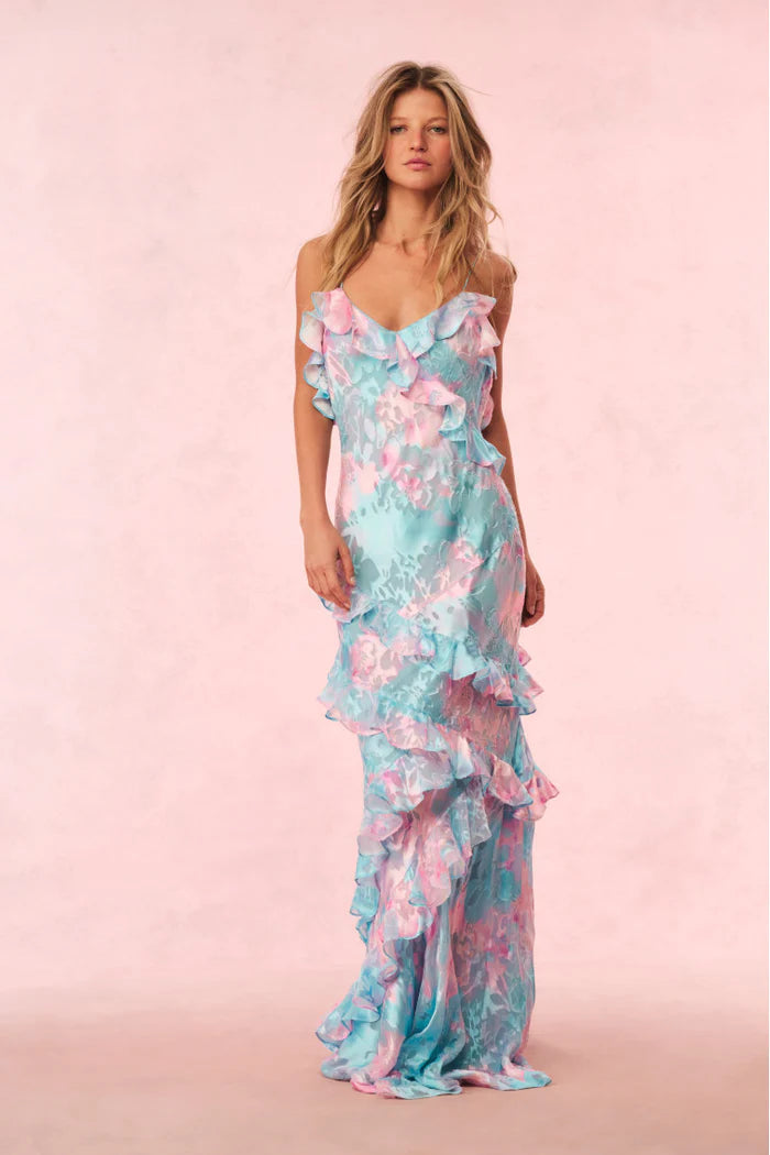 Rialto Pastel Ruffle Maxi Dress - ONFEMME By Lindsey's Kloset