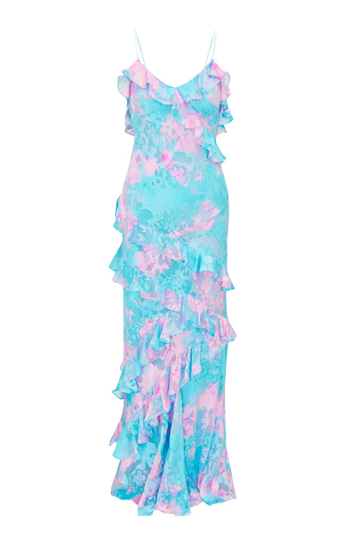 Rialto Pastel Ruffle Maxi Dress - ONFEMME By Lindsey's Kloset