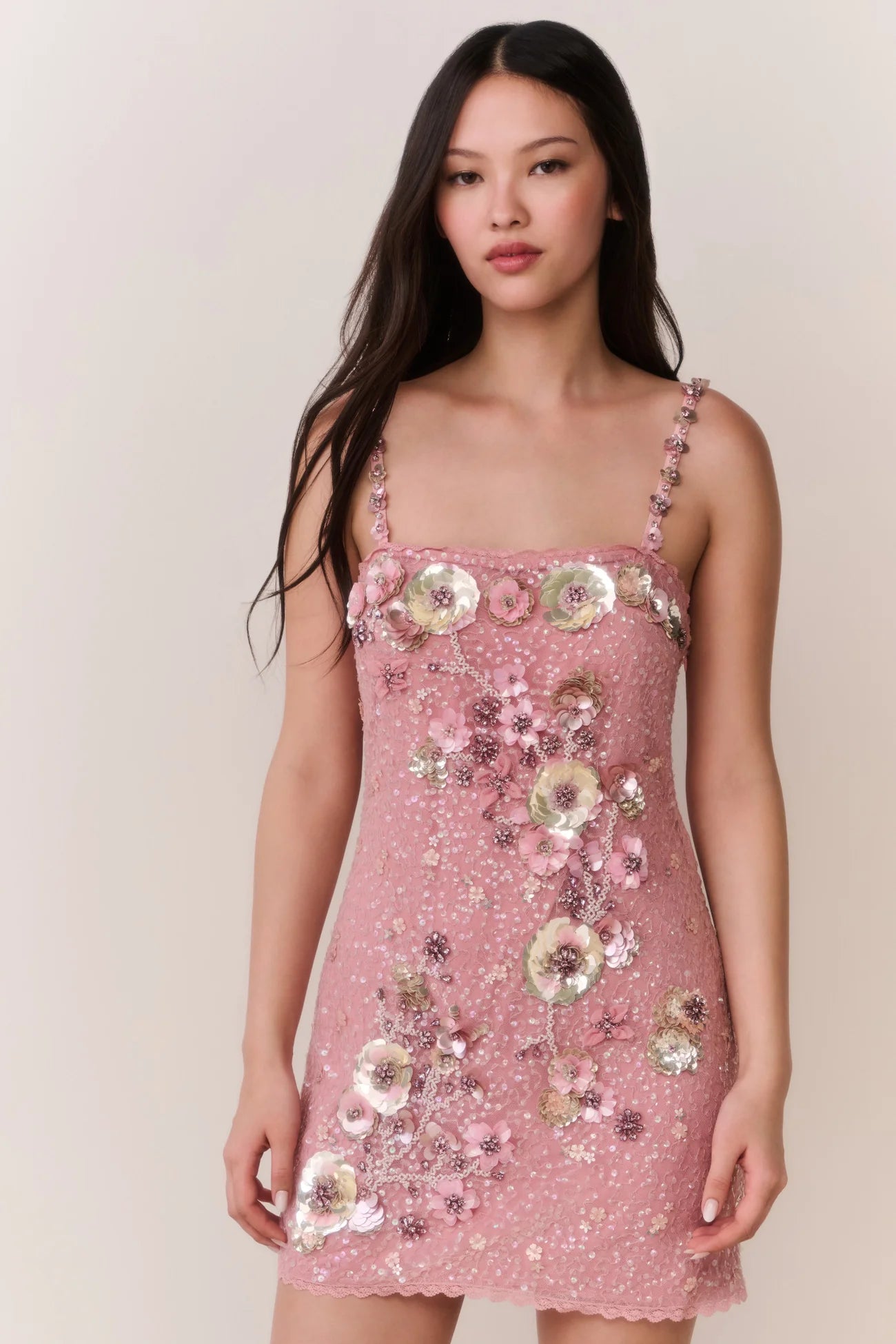 Rosmara Sequin Floral Mini Dress - ONFEMME By Lindsey's Kloset