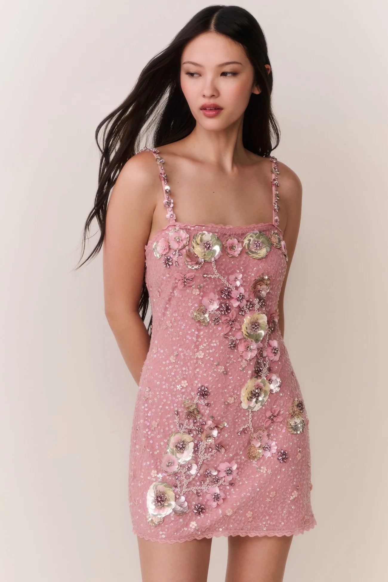 Rosmara Sequin Floral Mini Dress - ONFEMME By Lindsey's Kloset Rosmara Sequin Floral Mini Dress - ONFEMME By Lindsey's Kloset