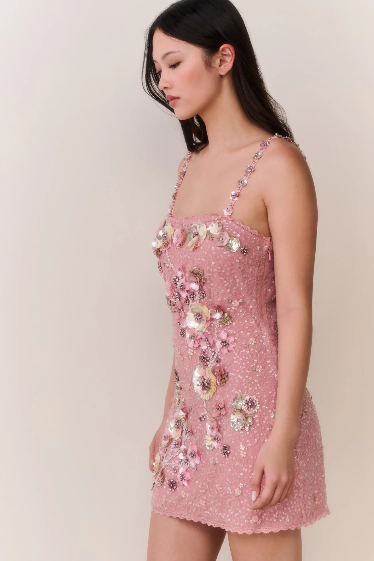 Rosmara Sequin Floral Mini Dress - ONFEMME By Lindsey's Kloset