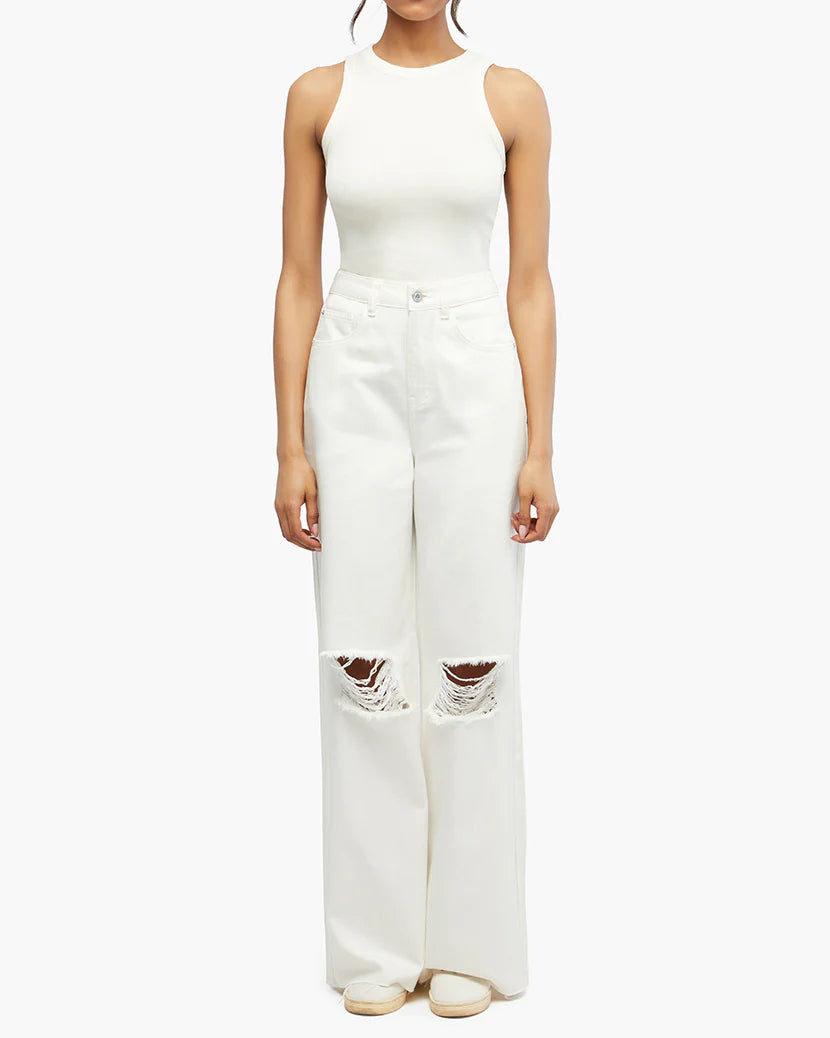 Wide Leg Distressed Jean - ONFEMME By Lindsey's Kloset