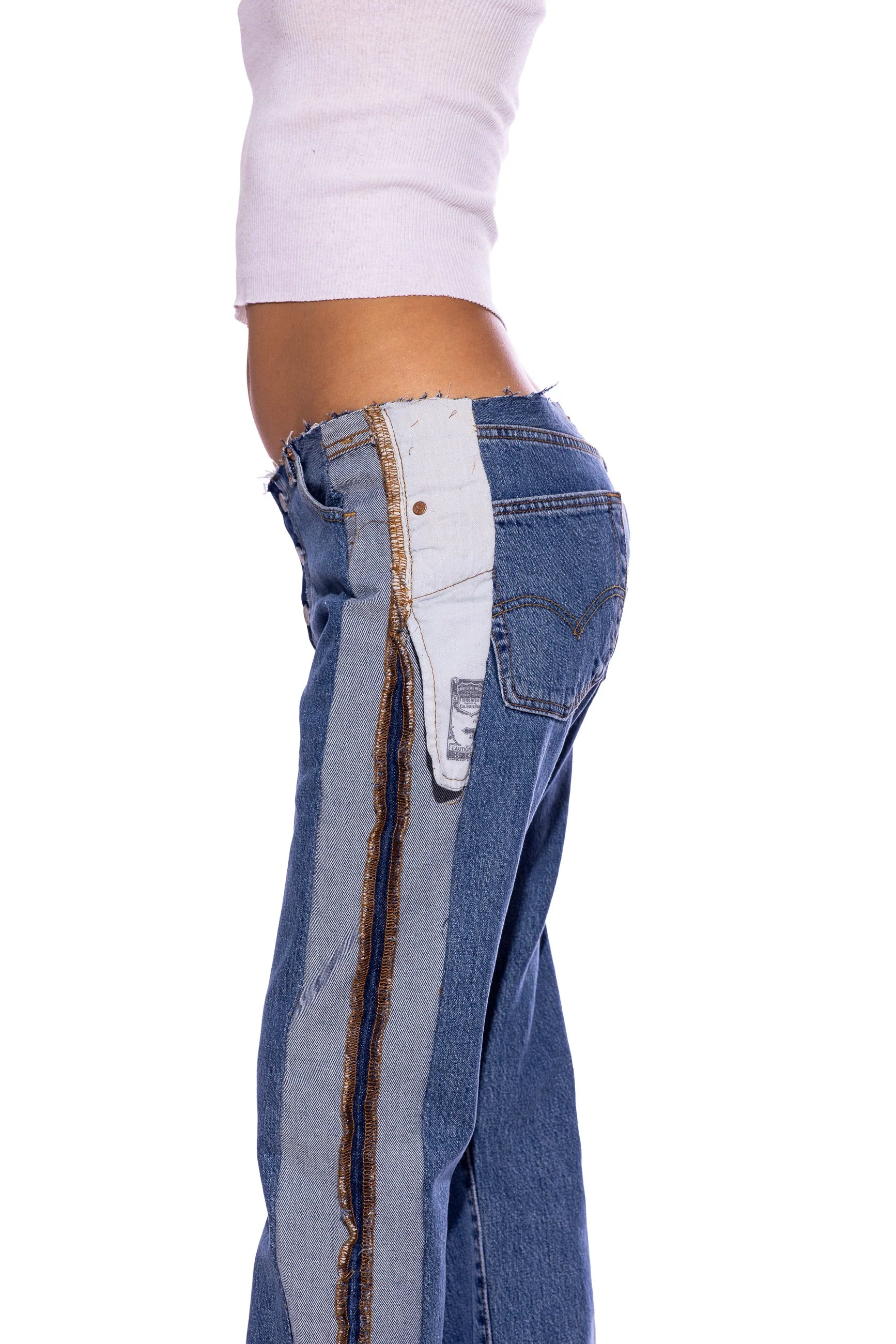 Porterhouse Raw Waist Jeans in Vintage Blue - ONFEMME By Lindsey's Kloset