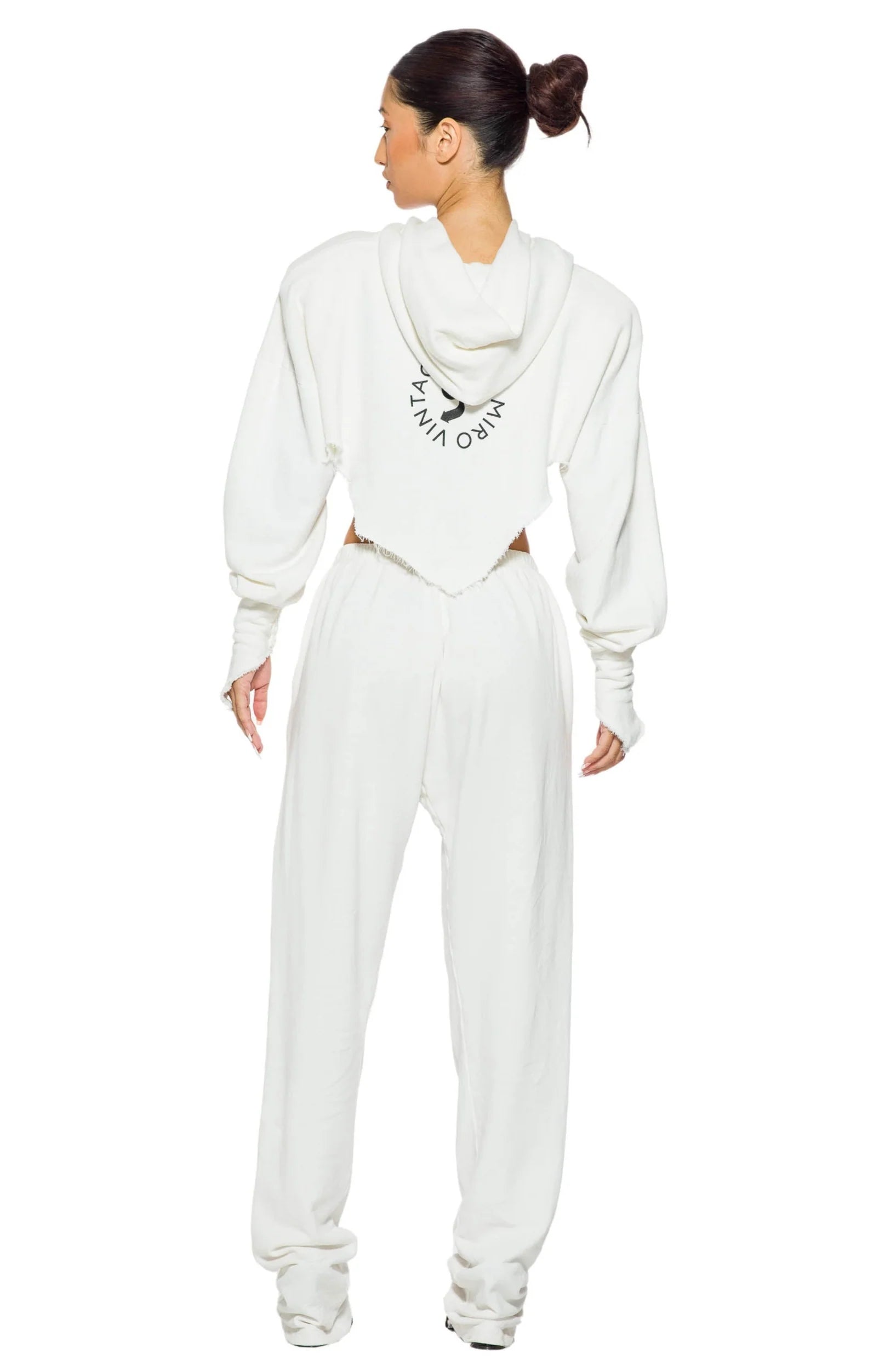 Safety Pin Sweatpants in White Terry - ONFEMME By Lindsey's Kloset