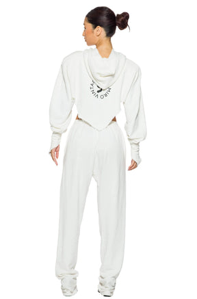 Safety Pin Sweatpants in White Terry