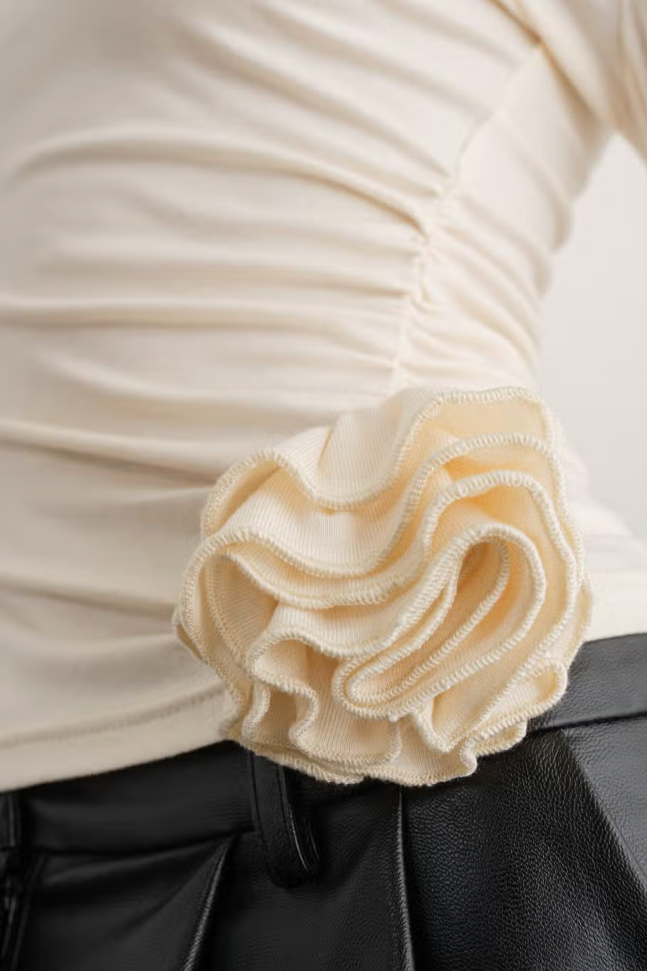 Rosette Long Sleeve Top - ONFEMME By Lindsey's Kloset