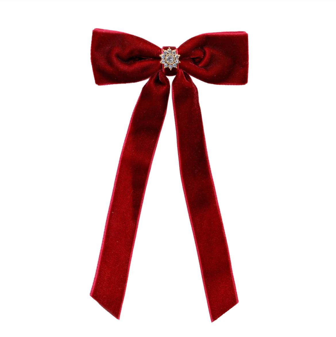 Iconic Velvet Bow Barrette in Cabernet - ONFEMME By Lindsey's Kloset